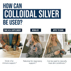 Bioactive Colloidal Silver - 8 oz, Glass Bottle, Vegan, Safe Doses with Highest Effectiveness - Nano Ions, 30 PPM - Immune Support (48 Servings)