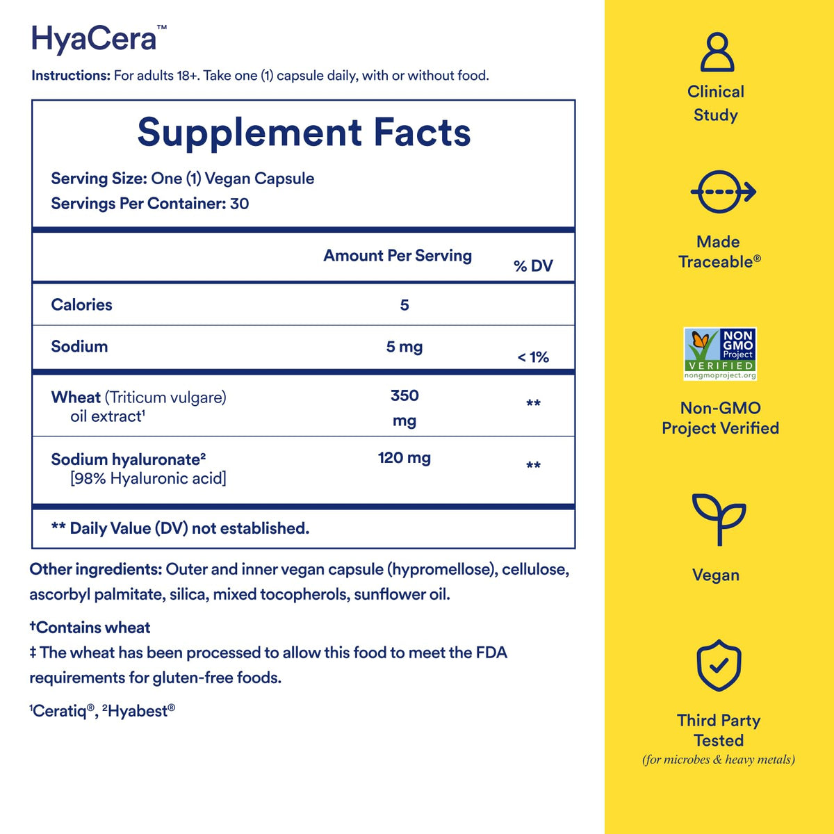 Ritual HyaCera Hyaluronic Acid Skin Supplement - 30 Capsules - 30 Servings