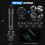 Buy now Goreit Super Bright LED Flashlight - 30W Output for 20000 Lumens & 3937ft Beam, USB-C Rechargeable with 12H Runtime, IP67 Waterproof Powerful Handheld Linternas for Home, Camping, Hiking, Emergency at indiglob india