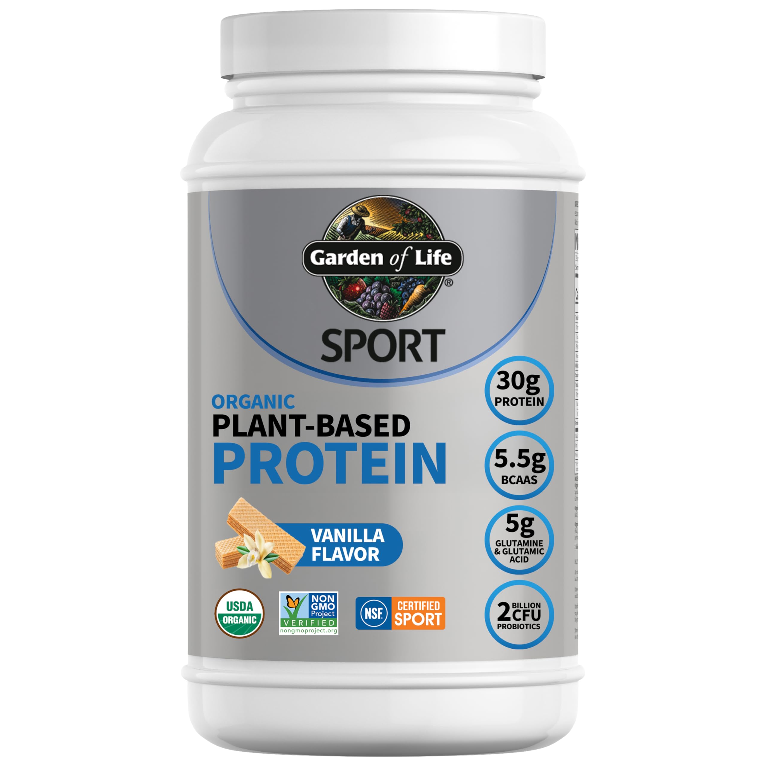 Buy now Garden of Life Organic Vegan Protein Powder with Probiotics, BCAAs, NSF Certified, Gluten Free & Sport, Non GMO, Sport Protein Powder, 19 Servings, Vanilla at indiglob india