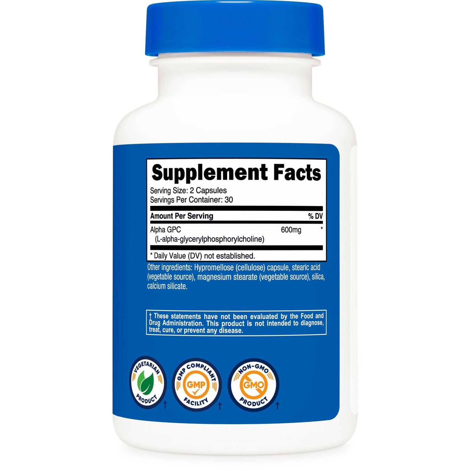 Nutricost Alpha GPC 600mg, 60 Vegetarian Capsules - Non-GMO and Gluten Free, 300mg Per Capsule