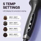 Wavytalk Thermal Brush Blowout Boost Grande 1.77″ Big Bouncy Blowout Waves | Negative Ion Technology, Tourmaline Ceramic, 5 Temperature Settings Dual Voltage, Less Damage, Black