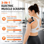 3-in-1 Heated Muscle Scraper Tool, Electric Muscle Massager with Vibration,