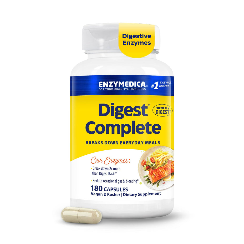 Enzymedica Digest Complete - Helps Gas & Bloating - 90 Caps | Digestive Enzyme Supplement for Women & Men, Enzyme Capsules for Digestion, Gut Health Support, Energy Support, Vegan