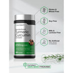 Horbäach Turmeric Curcumin Supplement | 180 Capsules | with Black Pepper & Tart Cherry | Non-GMO & Gluten Free