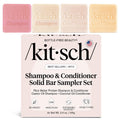 Buy now Kitsch Shampoo and Conditioner Set - 4pc Sampler Bars with Rice Water Shampoo and Conditioner, Castor Oil Shampoo & Coconut Oil Conditioner - Bottle-Free Beauty for Hair Growth, Repair & Moisture at indiglob india