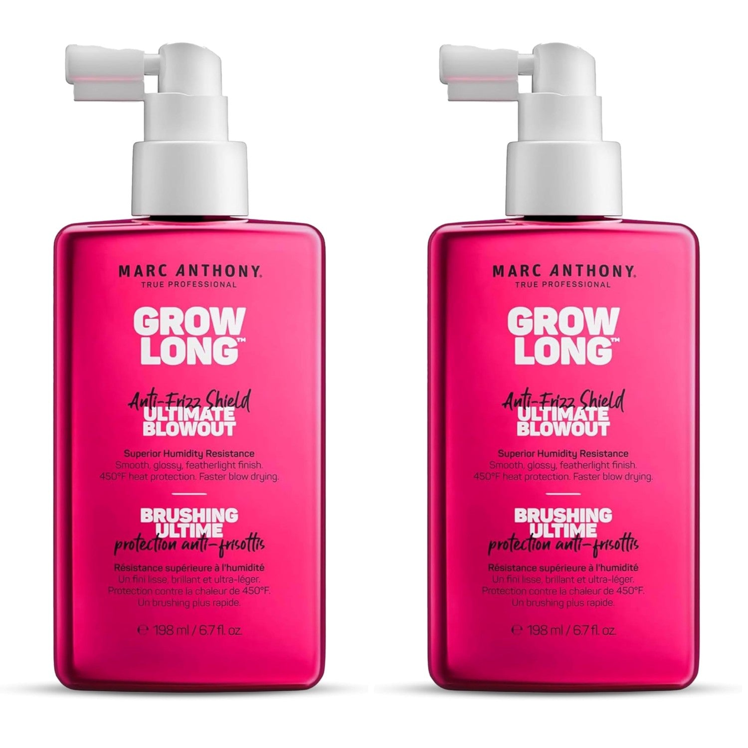 Marc Anthony Grow Long Ultimate Blowout, Anti-Frizz Heat Protection Spray | Ultimate Blowout & Frizz Control - Humidity & Heat Protectant Spray for Smooth, Shiny, Soft Hair - Featherlight Finish 6.7 oz