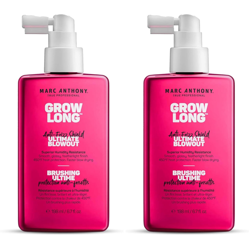 Marc Anthony Grow Long Ultimate Blowout, Anti-Frizz Heat Protection Spray | Ultimate Blowout & Frizz Control - Humidity & Heat Protectant Spray for Smooth, Shiny, Soft Hair - Featherlight Finish 6.7 oz