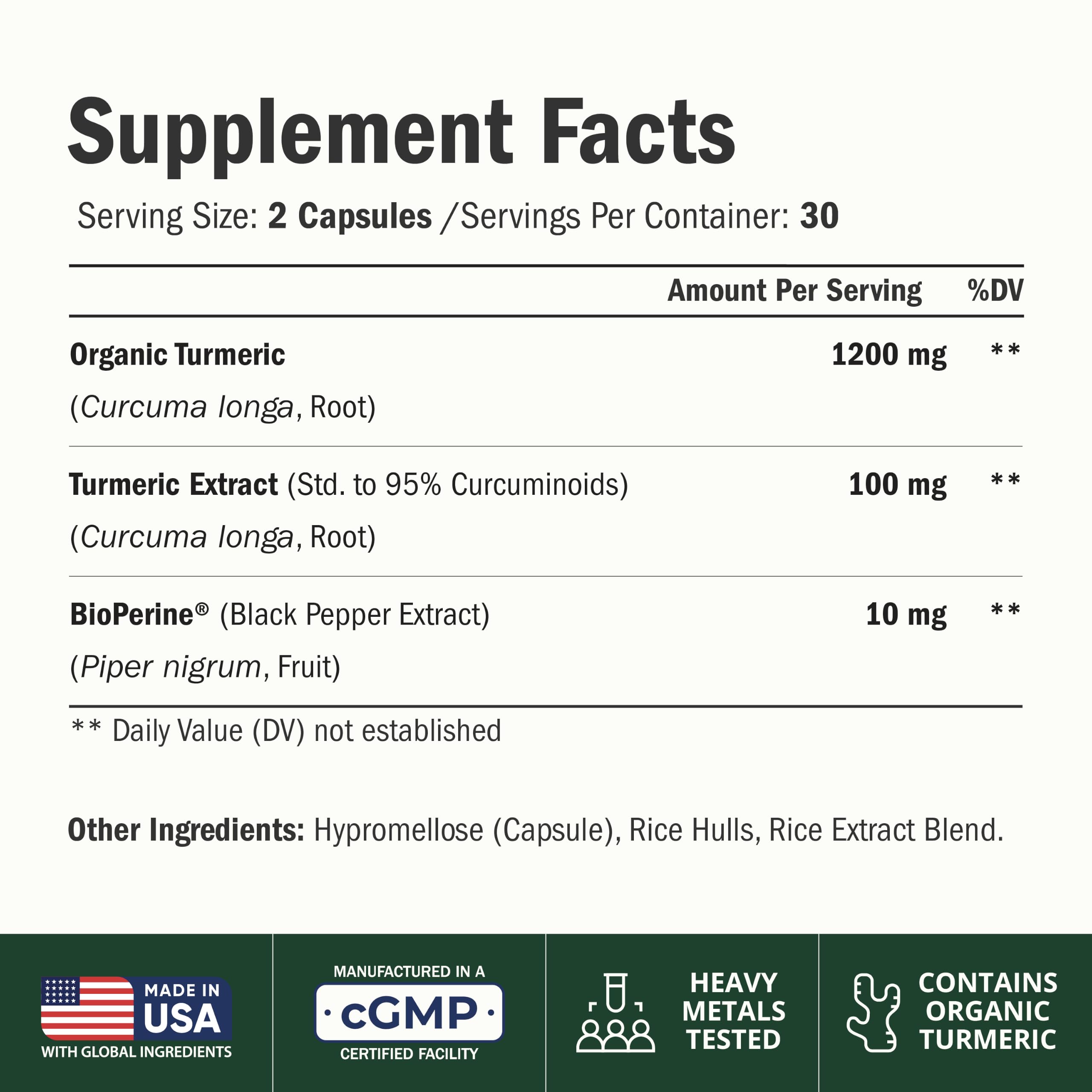Turmeric Curcumin Supplement – 1200mg Organic Turmeric Curcumin with Black Pepper Extract for Max Absorption – Digestive & Joint Supplements for Men & Women w. Tumeric Extract & Bioperine – 60 Caps