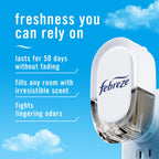 Febreze Odor-Fighting Plug in Air Freshener, Scented Oil Refill, Unstoppables Fresh and Downy Calm Scents, 4 Refills