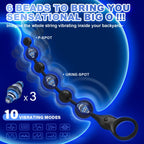 Vibrating Anal Beads Anal Toys, SMAM 12″ Insertable Silicone Long Butt Plug Prostate Massager with 10 Vibration Modes 3 Motors 6 Beads, Adult Toys Anal Trainer Sex Toy Sex Toys for Men Women Couples