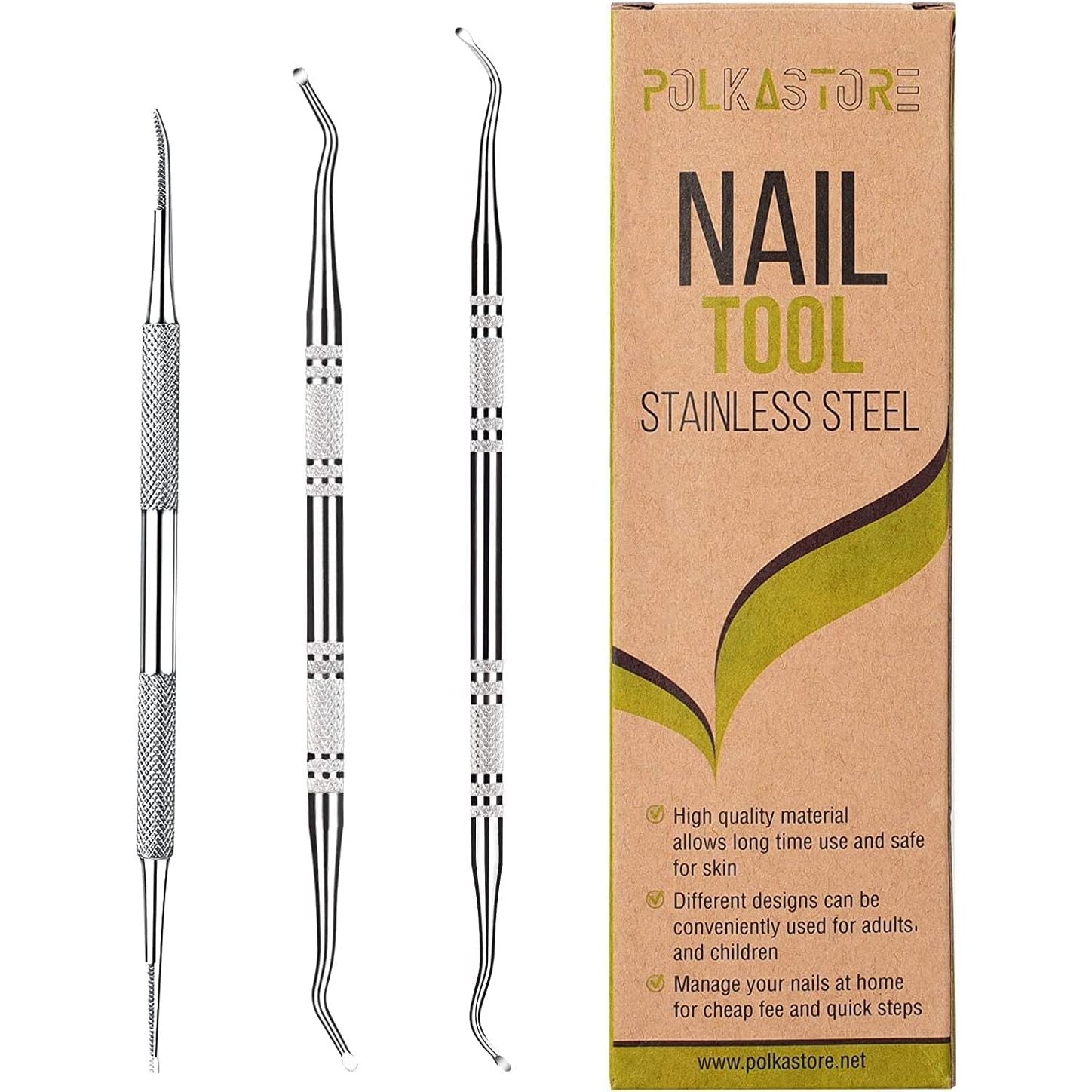 Buy now 3-Pack Ingrown Toenail File and Lifters, Professional Surgical Stainless Steel Ingrown Toenail Tool- Safe Nail Cleaning Treatment Pedicure Tools Kit Under Sidewall Cleaner Pain Relief Accessories at indiglob india