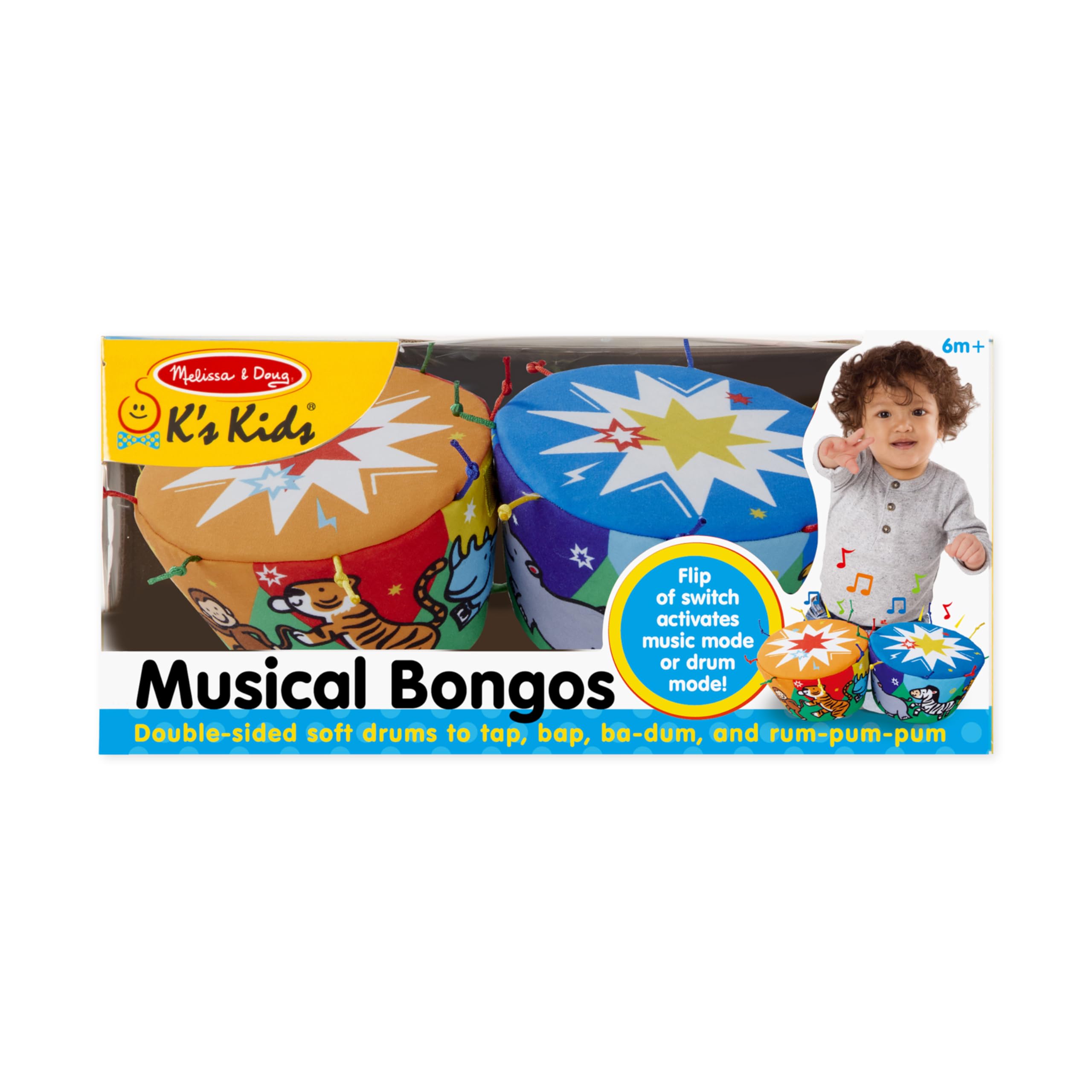 Buy now Melissa & Doug K's Kids Bongo Drums Soft Musical Instrument, Multicolor, 1 EA at indiglob india