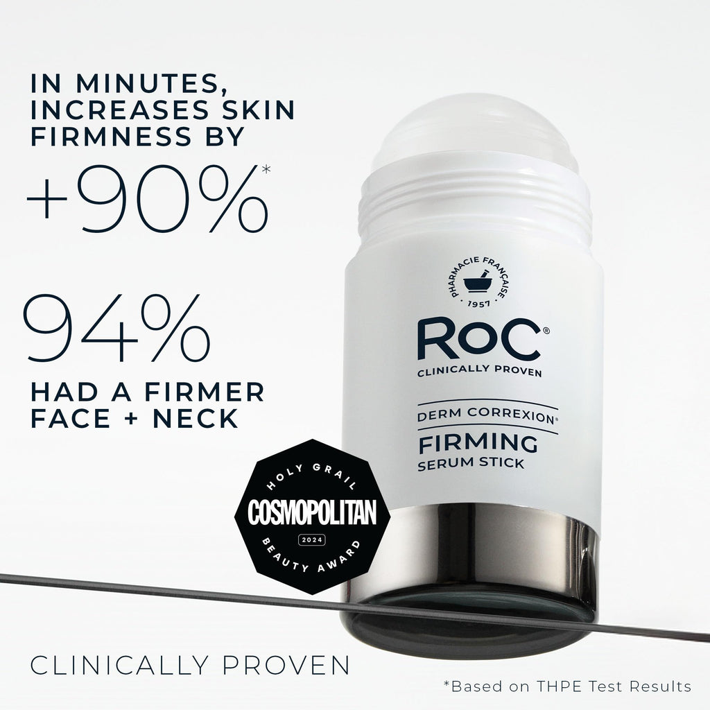 RoC Derm Correxion Retinol Serum for Face Anti Aging Firming Serum Stick | 1oz, Antioxidants visibly tighten and firm wrinkles and laugh lines on face & neck, Fragrance-Free (with Lip Packette)