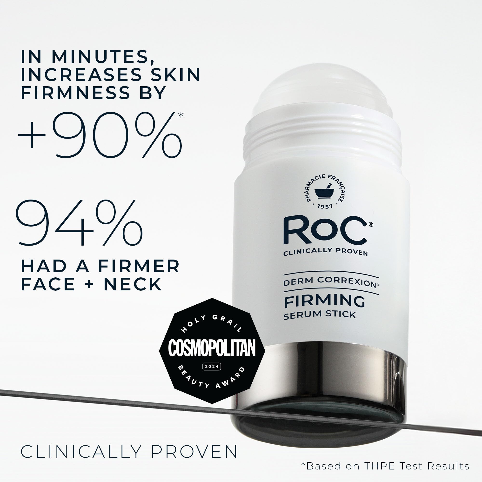 RoC Derm Correxion Retinol Serum for Face Anti Aging Firming Serum Stick | 1oz, Antioxidants visibly tighten and firm wrinkles and laugh lines on face & neck, Fragrance-Free (with Lip Packette)