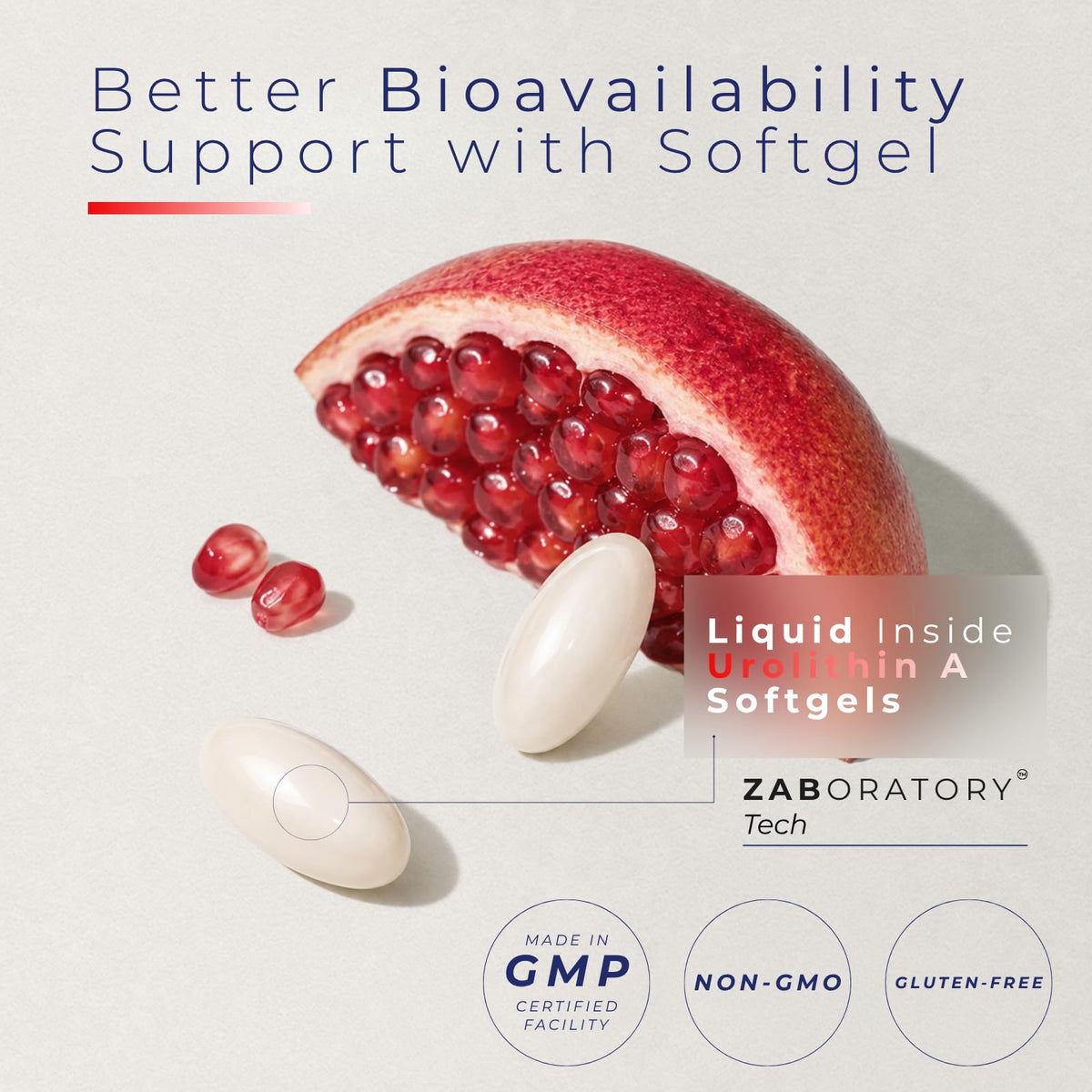 ZAB Urolithin A Supplement 1000mg Per Serving, 90 Softgels, 45 Servings