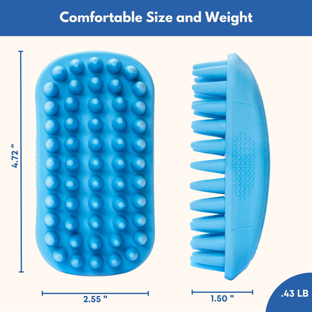 Rubber Curry Brush for Dogs - Soft Deshedding Brush for Short Hair
