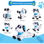 Buy now yiman Remote Control Robot Dog Toy – Programmable Smart Robot Dog for Kids 3+, Interactive Dancing & Sound, RC Stunt Robot Toys with LED Eyes, Electronic Pet Toy Dog for Boys & Girls Gifts (Blue) at indiglob india