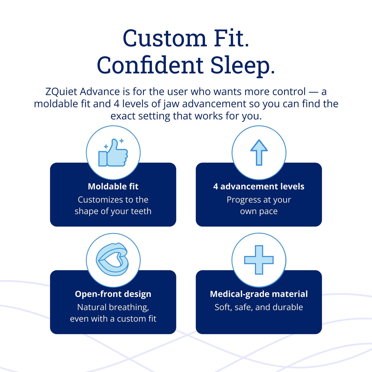 ZQuiet Advance Custom Anti-Snoring Mouthpiece, 4-Level Jaw Advancement
