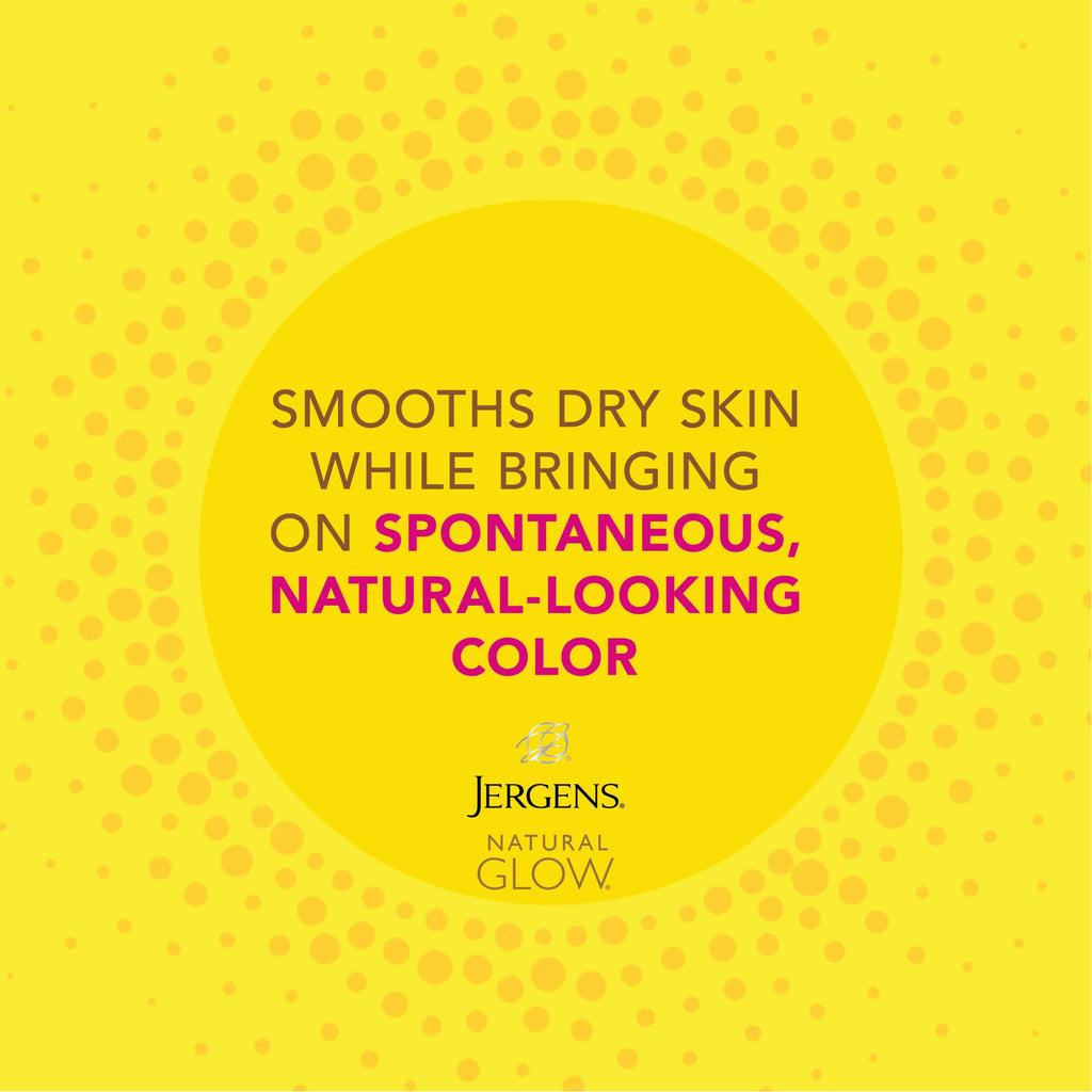 Jergens Natural Glow Instant Tanning Moisturizer, Light Bronze, 6 fl oz | Instant Bronze Color, Natural-Looking Tan, Lightweight Formula, Streak-Free Application, Sunless Glow