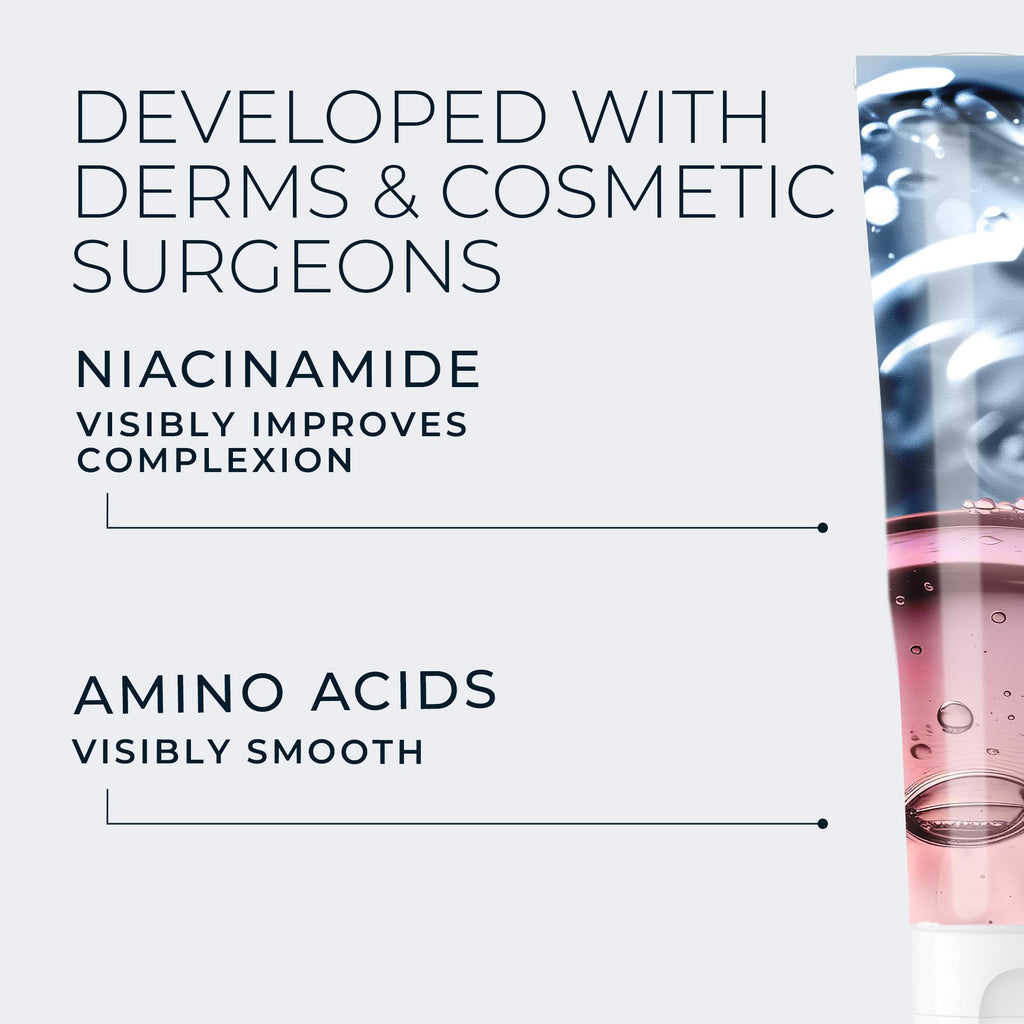 RoC Derm Correxion Serum Facial Cleanser with Niacinamide and Amino Acids | Sensitive skin face wash 6 oz, deeply cleanse oil, dirt, long-wear makeup, for healthy-looking skin, Ophthalmologist Tested