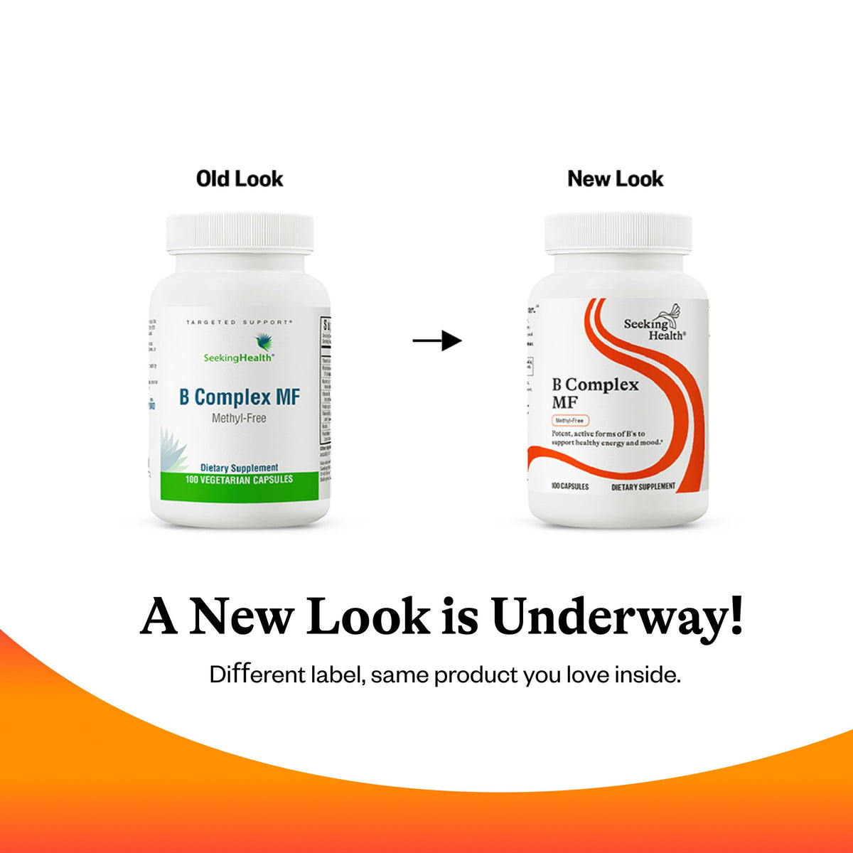 Seeking Health B Complex MF - Vitamin B Complex with Folate, Niacin, & Folinic Acid - Support Energy & Immune System Health with B Vitamins - 100 Capsules