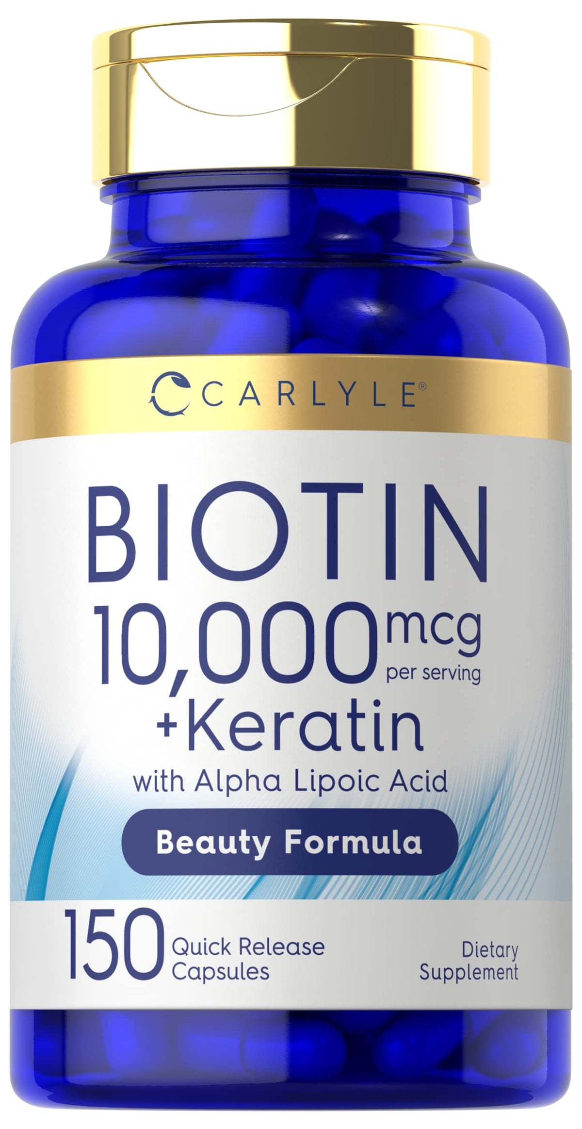 Carlyle Biotin 10000mcg | 150 Capsules | Beauty Formula with Keratin