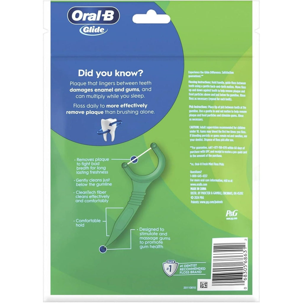 Buy now Oral-B Glide Complete Floss Picks, Dental Floss Picks, Scope Outlast, 75-ct, Toothpicks Floss Picks at indiglob india