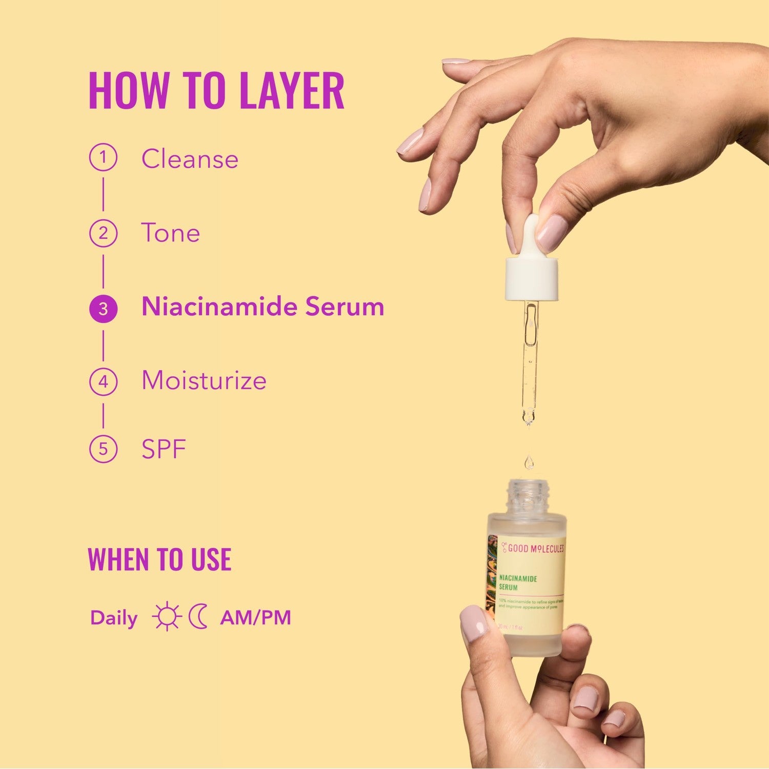 Good Molecules Niacinamide Serum 10%, Pore & Texture Serum, 1 fl oz | 10% niacinamide serum to refine skin texture and minimize the look of pores. Non-comedogenic.
