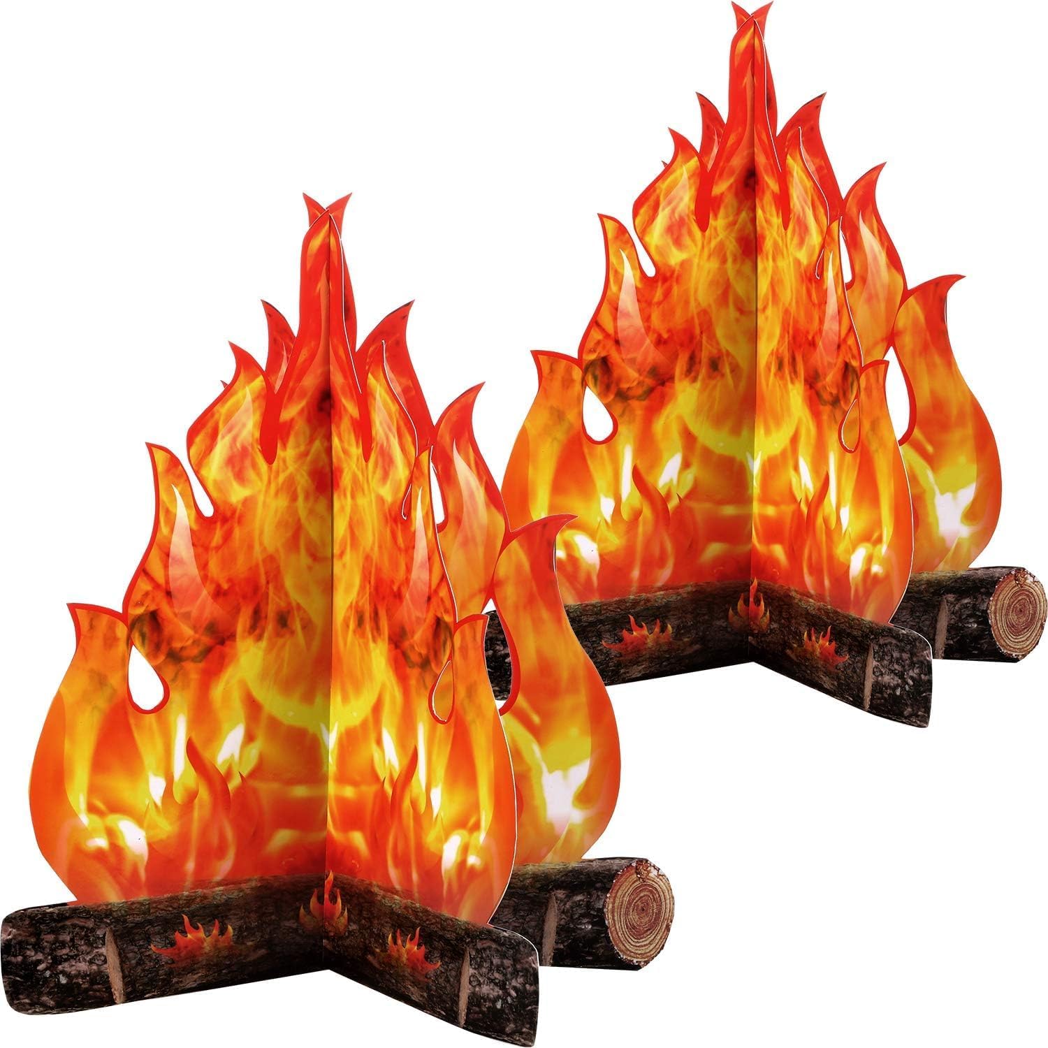 Buy now Boao 2 Set Fake Fire Fake Flame Camping Decoration 3D Cardboard Campfire Centerpiece Artificial Flames Campfire Party Decoration for Camp Bachelorette Christmas Party(12 x 10 Inch,Red Orange) 16 x 13 Inch Gold Orange at indiglob india