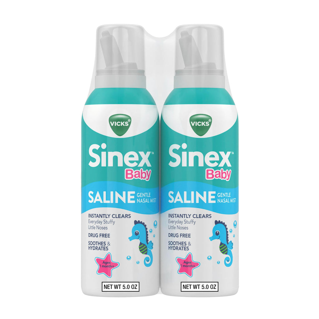 Buy now VICKS Sinex Baby Saline Nasal Spray, Drug Free Gentle Nasal Mist, Instantly Clears Everyday Stuffy Little Noses, Soothes & Hydrates, Safe For Daily Use, Gentle For All Ages, 5 OZ x 2 at indiglob india