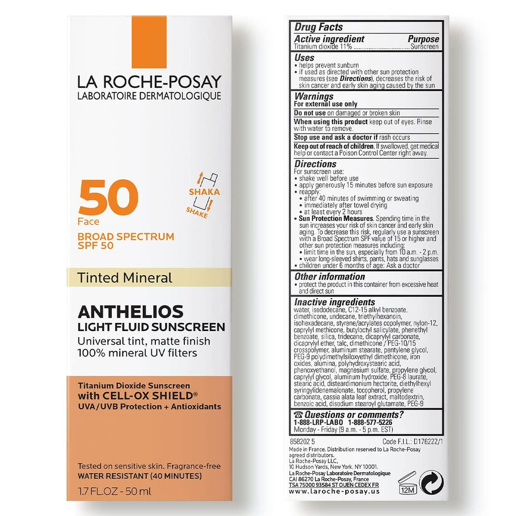 Buy now La Roche-Posay Anthelios Sunscreen SPF 50, Ultra-Light Fluid Broad Spectrum SPF 50, Face Sunscreen with Titanium Dioxide Mineral, Lightweight & Fast-Absorbing, Oil-Free, Matte Finish at indiglob india