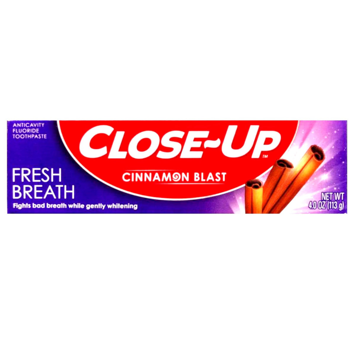 Close-Up Anti-Cavity Fluoride Toothpaste Freshening Gel with Ultra Cinnamon Flavor Blast, 4.0 oz, 2-Pack