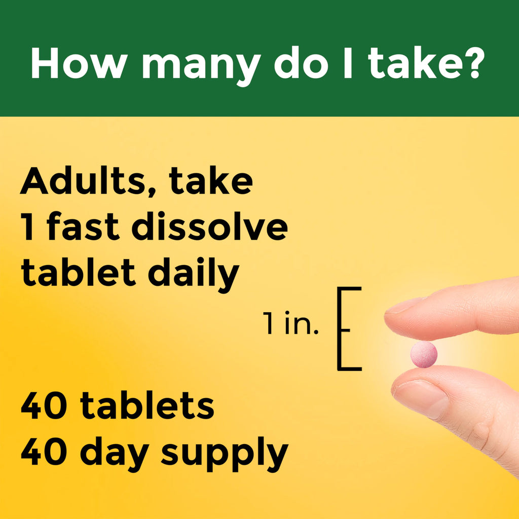 Nature Made Vitamin B12 3000 mcg Fast Dissolve Tablets, 40 Tablets | Easy to Take Sublingual B12 Tablets for Energy Metabolism Support for Men and Women, Sugar Free, 40 Day Supply