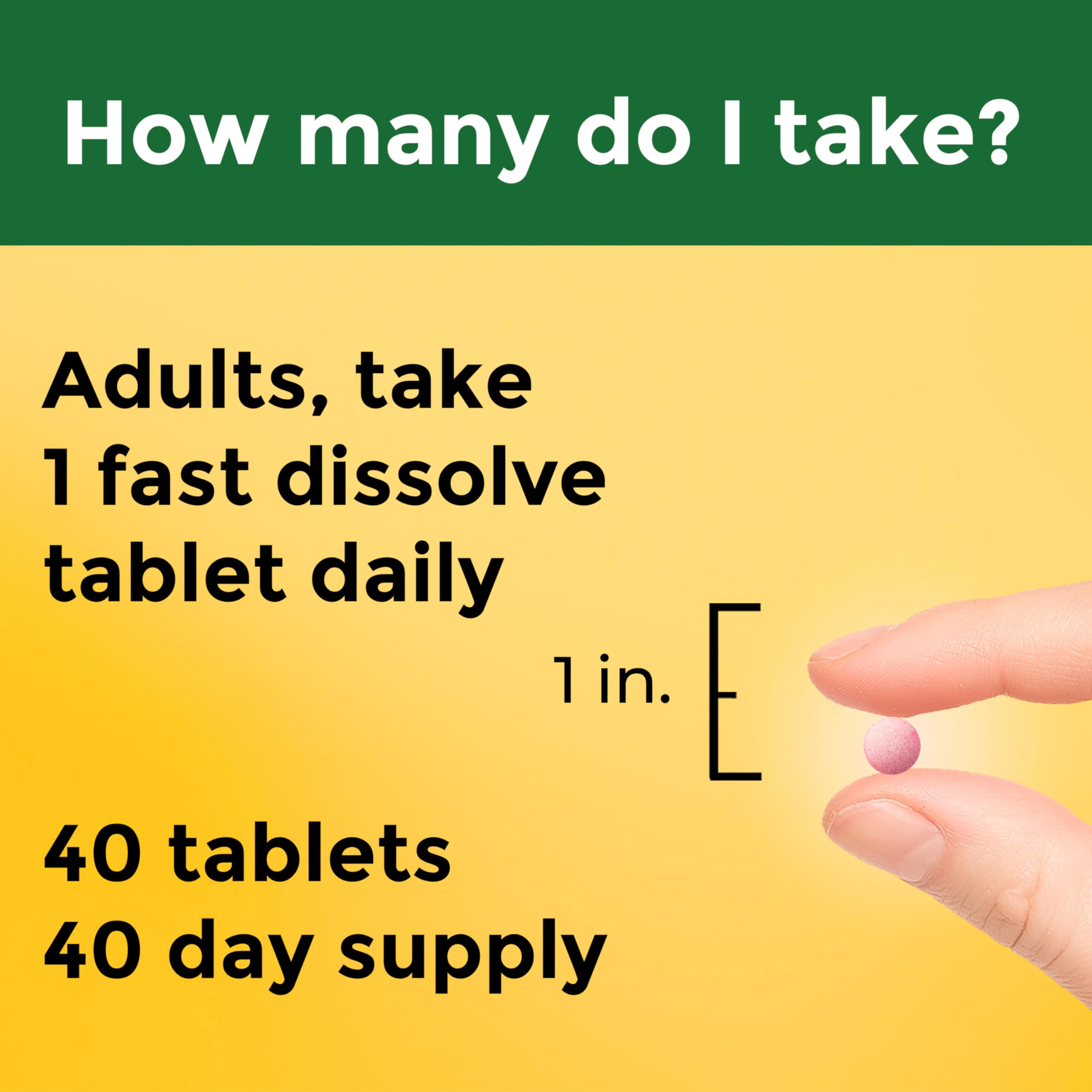 Nature Made Vitamin B12 3000 mcg Fast Dissolve Tablets, 40 Tablets | Easy to Take Sublingual B12 Tablets for Energy Metabolism Support for Men and Women, Sugar Free, 40 Day Supply