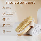 POPCHOSE Dry Brushing Body Brush, Natural Boar Bristle Exfoliating Brush | Body Scrub for Smoother Skin: Supports Cellulite Treatment, Lymphatic Drainage and Blood Circulation Improvement