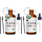Kate Blanc Cosmetics Castor Oil Organic for Hair, Lashes, Face, Skin (2oz) | 100% Pure, Cold Pressed, Hexane Free Hair Oil in Glass Bottle. Lash Serum for Thicker-Looking Eyelashes & Eyebrows