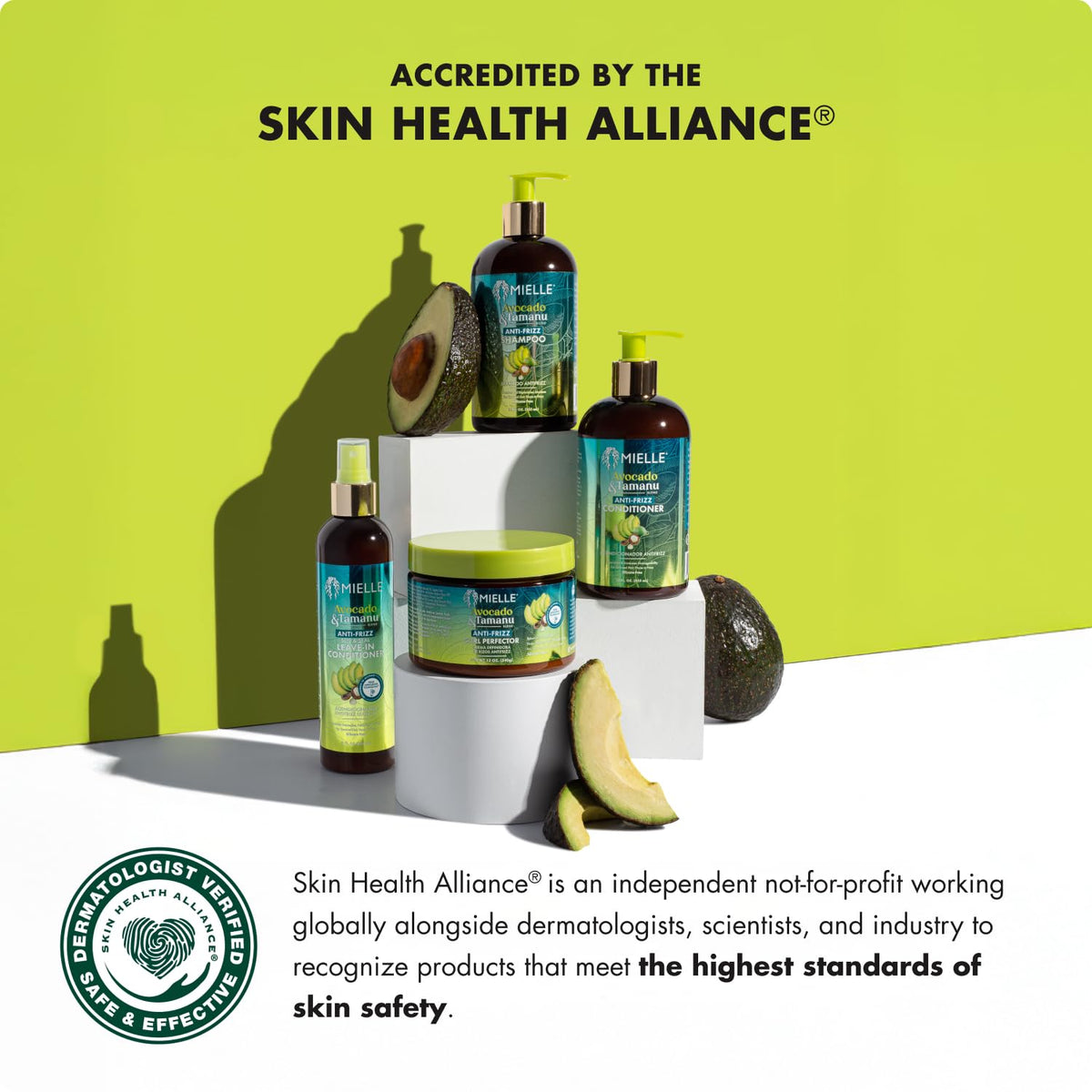 Mielle Organics Avocado & Tamanu Curly Hair Mousse - Anti Frizz Hair Foam for Curly, Wavy, Coily Styles - Medium Hold Styling to Define & Control for a Soft, Natural Shine Finish (7.5oz)