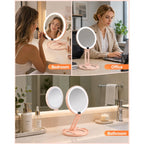 Foldable Travel Makeup Mirror with Lights 20X/1X Magnifying Mirror