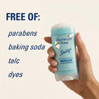 Secret Aluminum Free Deodorant for Women, 72hr Odor Protection, Naturally Derived Ingredients, Free of Parabens Dyes Talc & Baking Soda, PH Balancing Minerals, Dry Solid, Cotton Scent, 2.4 oz
