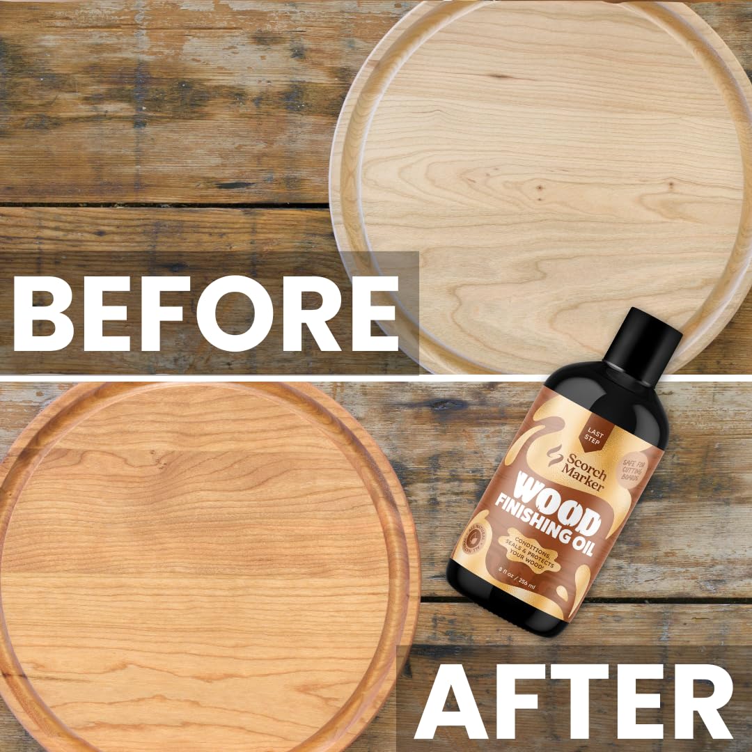 Scorch Marker Wood Finishing Oil, Food Safe Cutting Board Oil, 8 oz
