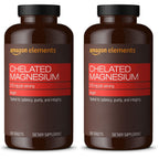 Amazon Elements - Chelated Magnesium, 240 Tablets, 270 mg per Serving, as Magnesium Glycinate Chelate, Vegan (Pack of 2)