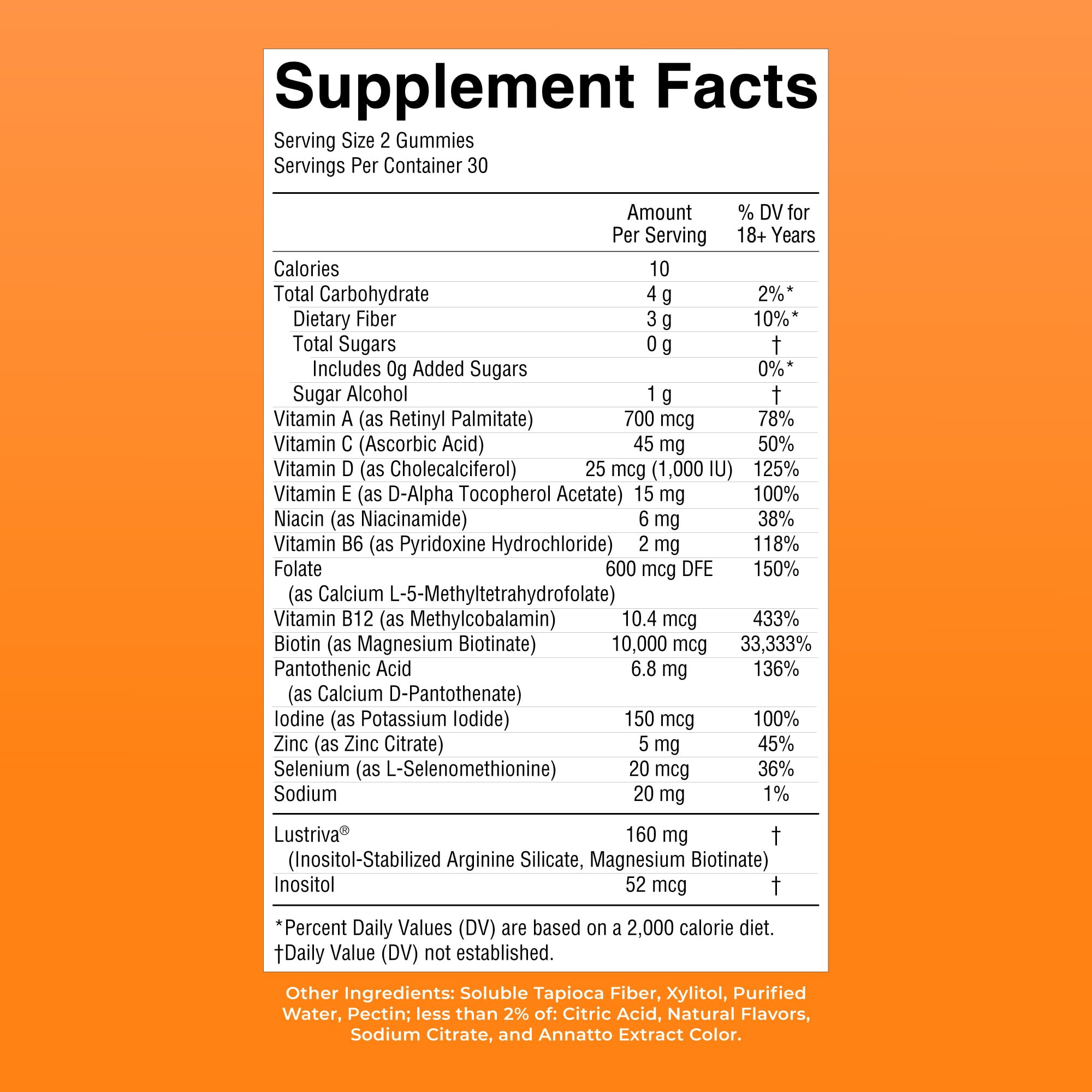 MaryRuth's Multivitamin + Hair Growth Gummies, Thicker Hair, 30 Servings | With Lustriva®, Biotin 10000mcg, B Vitamins, Formulated for Thicker Hair, Wrinkles, Fine Lines, Skin Care
