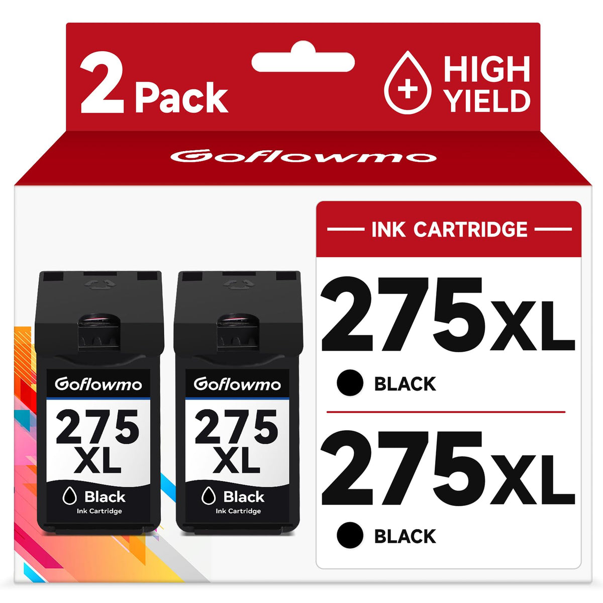 275XL PG-275XL Black Ink Cartridge Compatible for Canon 275 PG-275 XL 2Pack