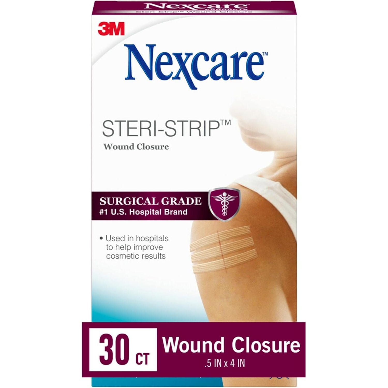 Buy now Nexcare Steri-Strip Wound Closure, Breathable Strips Hold Small Wounds Firmly Closed, Great After Sutures or Staples - 30 Wound Closures 30 Count at indiglob india