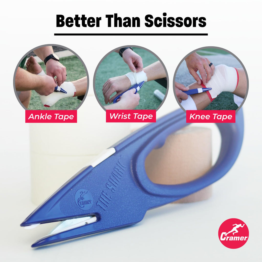 Cramer Training Supplies, Shark Tape Cutter & Remover Liquid for Adhesive Removal, Safe Edge Scissors, Bandage Shears & Solution to Safely Remove Standard Cutter - Material