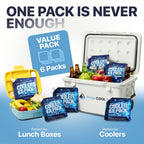 6 Pack Refillable Ice Packs for Cooler, Long Lasting Reusable Freezer Packs