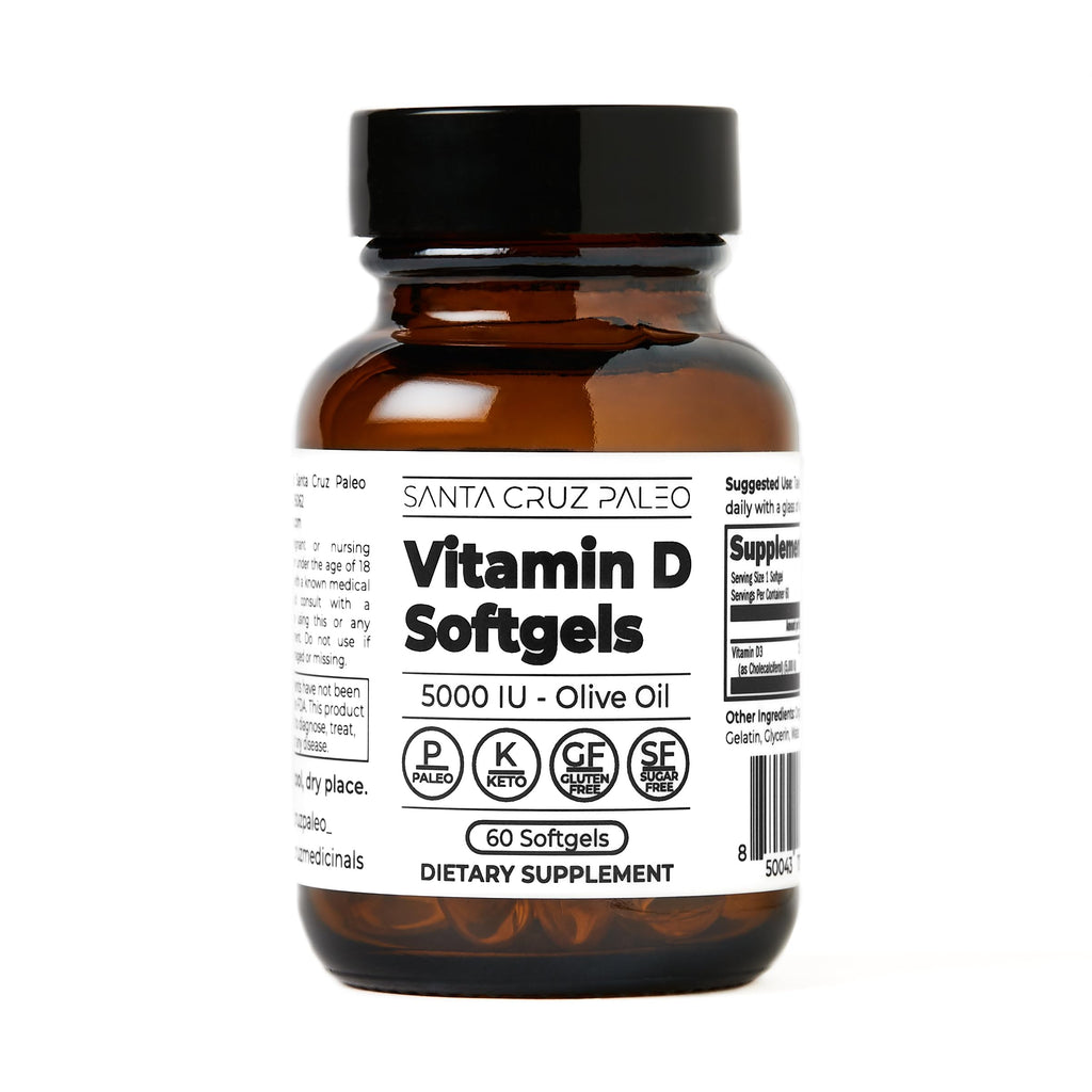 Santa Cruz Paleo Vitamin K2 + D3 Softgels, Daily Supplement with Organic Olive Oil, Includes Vitamin K1 & Two Forms of K2, Supports Heart & Bone Health, Gluten Free, Sugar Free, Paleo, Keto, 60 Count