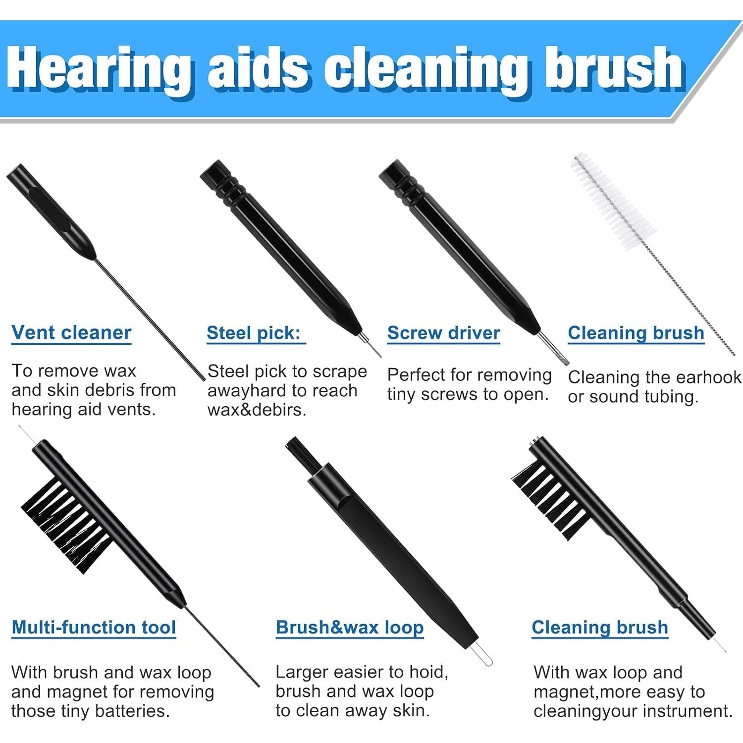 Buy now Patelai 12 Pcs Hearing Aid Cleaning Kit Hearing Aid Tools Cleaner Kit Accessories with Wax Loop and Magnet Multi-Functional Earphone Earbuds Cleaner Set with Velvet Bag (White Tube) at indiglob india