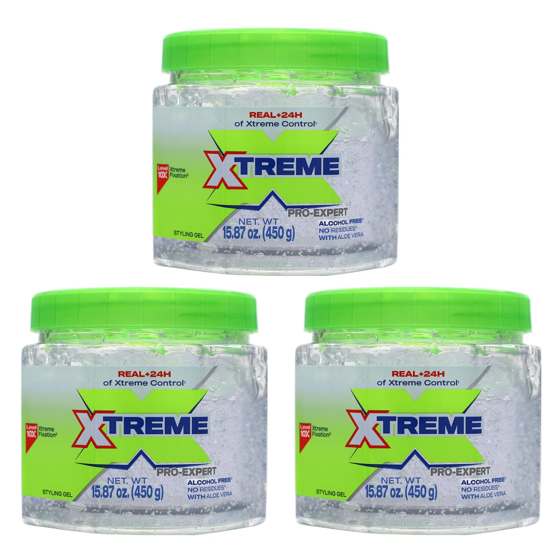 Xtreme Pro-Expert Clear Styling Hair Gel, 15.87 Oz, Pack of 2 | Alcohol Free, 24-Hours Xtreme Control, With Aloe Vera